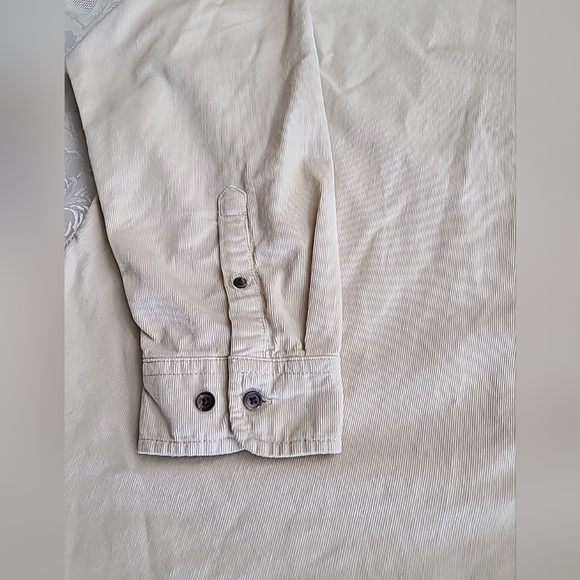 OSOS Design 90s Men's Oversized  Velvet Shirt in Ecru Color Sixe 4XL - Picture 6 of 11